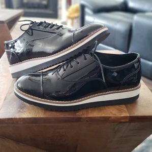 Patent leather oxfords